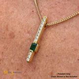 18K Yellow Gold 0.38ct Emerald 0.22ctw Diamond Slide Pendant
