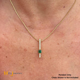 18K Yellow Gold 0.38ct Emerald 0.22ctw Diamond Slide Pendant