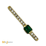 18K Yellow Gold 0.38ct Emerald 0.22ctw Diamond Slide Pendant