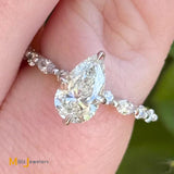 GIA Certified 14K White Gold 1.19ct Pear Brilliant Diamond 1.49ctw Ring Size 4
