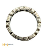 Vintage Platinum 0.64ctw Sapphire and 0.48ctw Diamond Eternity Ring Size 6