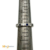 Vintage Platinum 0.64ctw Sapphire and 0.48ctw Diamond Eternity Ring Size 6