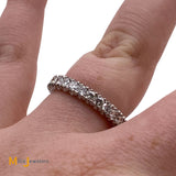 Platinum 1.62ctw Round Brilliant Natural Diamond Eternity Band Ring Size 7