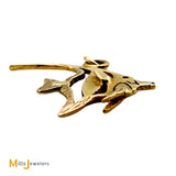Signed CES 14k Yellow Gold Moorish Idol Fish Pendant
