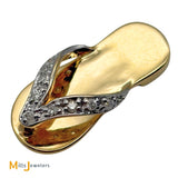 14K Two-Tone Flip-Flop Sandal 0.09ctw Diamond Pendant