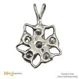 14K White Gold 0.96ctw Diamond Flower Pendant
