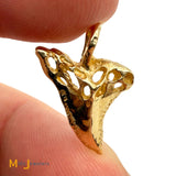 Vintage 14k Yellow Gold Shark Tooth Slide Pendant