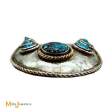 Vintage Sterling Silver 925 Turquoise Southwestern Belt Buckle