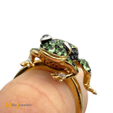 EFFY Safari 14K Yellow Gold 1.32ctw Tsavorite, 1.11ctw Sapphire & 0.095ctw Diamond Frog Ring Size 7