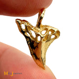 Vintage 14k Yellow Gold Shark Tooth Slide Pendant