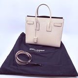 YSL Sac De Jour Cream and Black Leather Crossbody Tote 2016