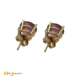 14K Yellow Gold 5.06ctw Round Cut Garnet Stud Earrings