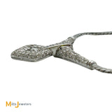 Vintage 14K White Gold 2.21ctw Diamond Geometric Drop Necklace