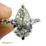 GIA Certified 14K White Gold 1.19ct Pear Brilliant Diamond 1.49ctw Ring Size 4