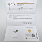18K Yellow White Gold 0.48ct Colombian Emerald 1.92cts Diamond Bypass Ring Size 7