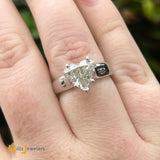 14K White Gold GIA Certified 2.01ct Heart-Shaped Solitaire Diamond Engagement Ring Size 6