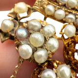 Antique 18K Yellow Gold Pearl Art Deco Brooch