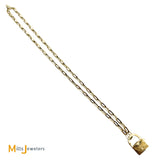 Vintage Golden Clef International S.P.A. 14K Yellow Gold Hollow Link Chain with Lock Necklace
