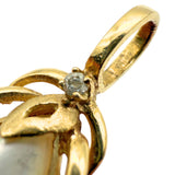 Vintage World Wide Imports 14K Yellow Gold 0.03ctw Diamond and Mabe Pearl Pendant