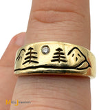 Gold Rush Gallery 14K Yellow Gold 0.02ct Diamond Band Ring Size 8.75