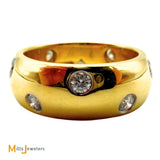 Tiffany & Co. 18K Yellow Gold 950 Platinum 0.30ctw Diamond Etoile Band Ring Size 5.5