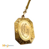 Antique 14K Yellow Gold Photo Keepsake Locket Necklace 16"