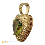 14K Yellow Gold 5.43ct Lime Citrine Heart-Shaped Pendant