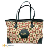Gucci GG 100th Anniversary Limited Edition Raffia Canvas and Leather Tote