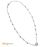 18K White Gold Gucci Interlocking G 0.27ctw Diamond Station Necklace 16"