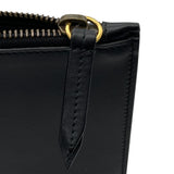 Gucci Animalier Bee Embroidered Pouch Clutch Bag Black Leather
