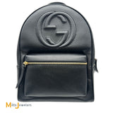 Gucci Pebbled Calfskin Leather Black Soho Backpack