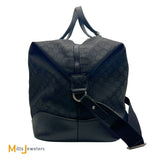 Gucci GG Web Black Nylon XL Duffle Weekender Bag 2015