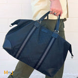 Gucci GG Web Black Nylon XL Duffle Weekender Bag 2015