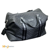 Gucci GG Web Black Nylon XL Duffle Weekender Bag 2015