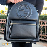 Gucci Pebbled Calfskin Leather Black Soho Backpack