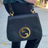 Gucci Blondie Medium Shoulder Bag Black Calfskin Leather