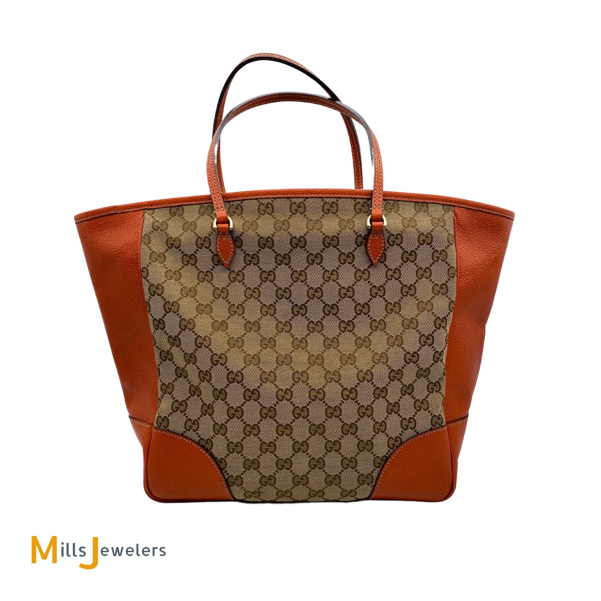 Leather tote Gucci Orange in Leather - 26455648