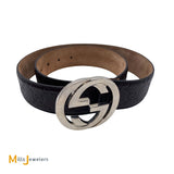 Gucci Brown Leather Belt With Silver-Colored GG Buckle