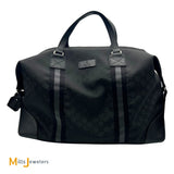 Gucci GG Web Black Nylon XL Duffle Weekender Bag 2015