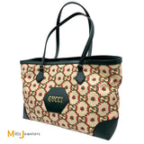 Gucci GG 100th Anniversary Limited Edition Raffia Canvas and Leather Tote
