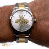 Gucci G-Timeless Two-Tone Stainless Steel Iconic Bee Silver Dial Watch YA1264131