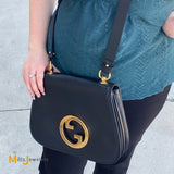 Gucci Blondie Medium Shoulder Bag Black Calfskin Leather