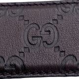Gucci Brown Leather Belt With Silver-Colored GG Buckle