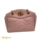 Gucci Calfskin Matelasse Medium GG Marmont Pink Shoulder Bag