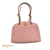 Gucci Calfskin Matelasse Medium GG Marmont Pink Shoulder Bag