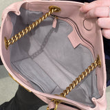 Gucci Calfskin Matelasse Medium GG Marmont Pink Shoulder Bag