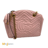 Gucci Calfskin Matelasse Medium GG Marmont Pink Shoulder Bag