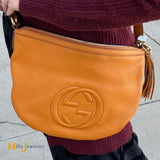 Gucci Soho Interlocking G Orange Leather Shoulder Tassel Handbag