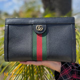 Gucci Black Calfskin Leather Ophidia Chain Shoulder Bag