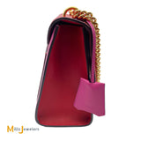 Gucci Linea C Red/Pink Padlock Medium Leather Shoulder Bag